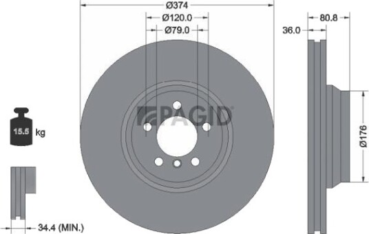 PAGID 54230NC Bremseskive