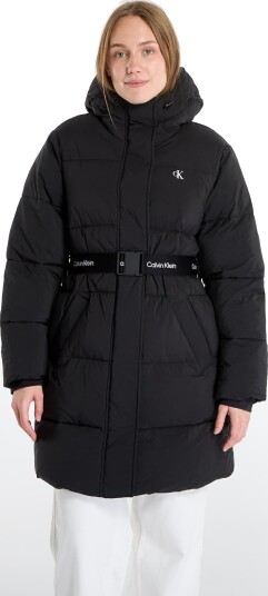 Calvin Klein Jeans Belted Midweight Long Puffer Black L