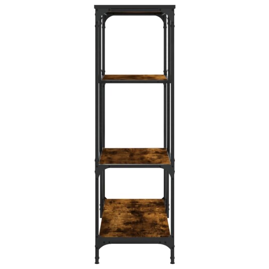 Bokhylle røkt eik 81x36x115 cm konstruert tre og jern