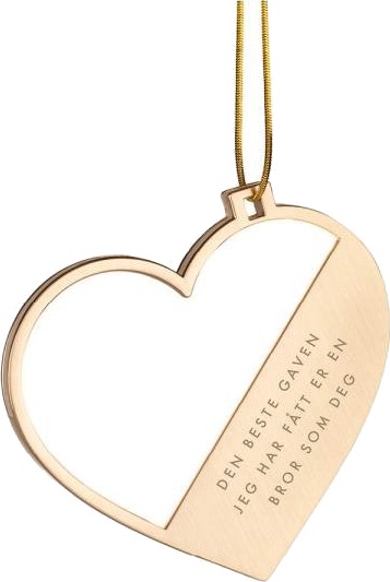 Pictureit - Julepynt hjerte m/fotoramme bror 7x0,5 cm 14K gull Pictureit - Julepynt hjerte m/fotoramme bror 7x0,5 cm 14K gull