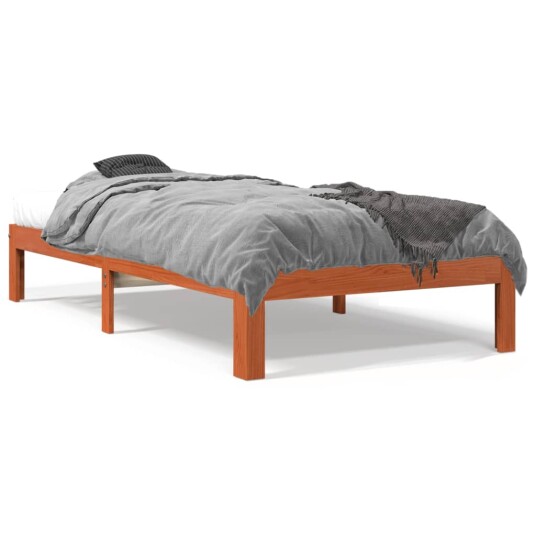 vidaXL Sengeramme brun 90x200 cm heltre furu 8721012361768