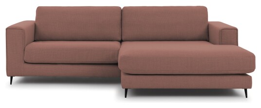 Juvila PALMA Sofa m. bred sjeselong XL høyre, Rødbrun/brent Unoliving