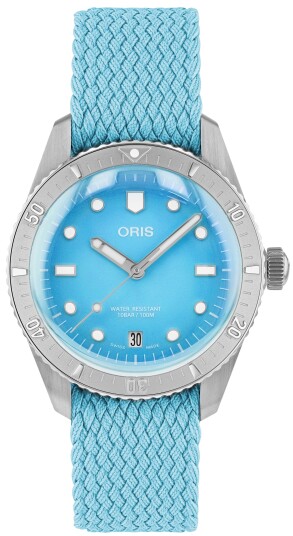 Oris Dameklokke 01 733 7771 4055 07 3 19 02S Divers Blå/Tekstil Ø38 Oris Dameklokke 01 733 7771 4055 07 3 19 02S Divers Blå/Tekstil Ø38