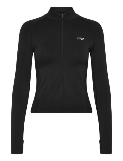 ICANIWILL Define Seamless Invisible 1/2 Zip Ls W   Black   L