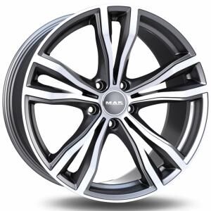 MAK X-Mode Gunmetal Machined Face 10x20 5x120 ET40 B74.1