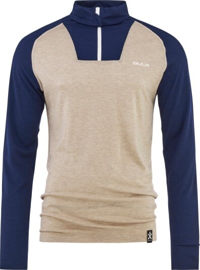Bula Men's Retro Merino Wool Halfzip Sweater S, Navy