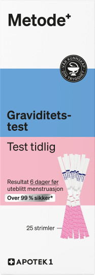 Metode Test tidlig graviditetstest strimler 25 stk