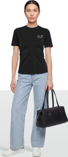Calvin Klein Jeans Ss Slim Logo Initial Tee Black XL