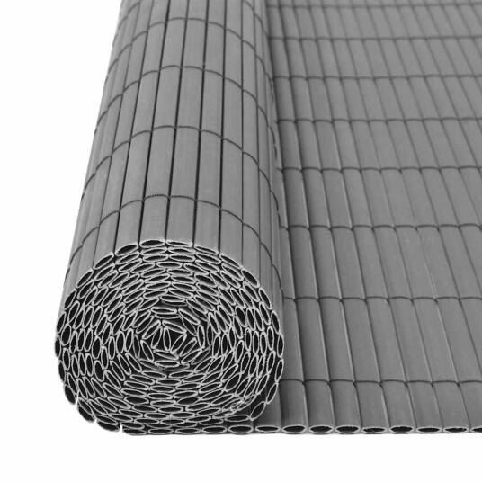 vidaXL Dobbelsidet hagegjerde PVC 90x300 cm grå vidaXL Dobbelsidet hagegjerde PVC 90x300 cm grå