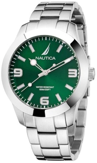 Nautica Herreklokke NAPPBF204 Pacific Beach Grønn/Stål Ø41.5 mm