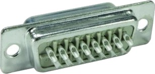 Harting 09 67 015 5615 D-Sub 15-Pin M Grå Metallisk Hankjønn Fiberglass Stål Termoplastisk Polyester Pbt Kopper 1000 V