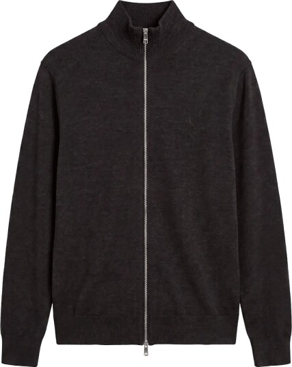 Calvin Klein Ls 100% Merino Full Zip 14Gg Grey XXL