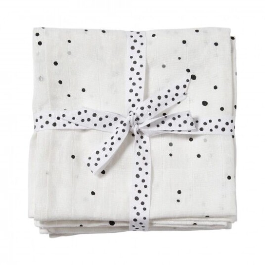 Done by Deer Swaddle Teppe Dreamy Dots Hvit, 2-pack