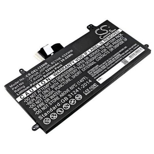Dell Latitude L3180 batteri (5200 mAh 7.6 V, Sort)