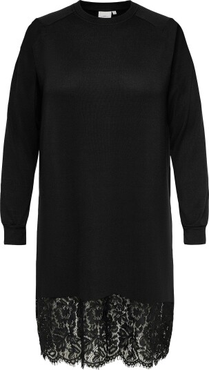 Only Carmakoma Blondekjole Caralba Ls O Neck Lace Midi Dress J Svart