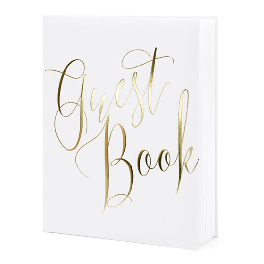 PartyDeco Hvit Gjestebok Guest Book