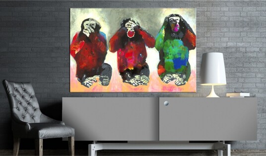 Tavle Three Wise Monkeys 120X80 Artgeist sp. z o. o.