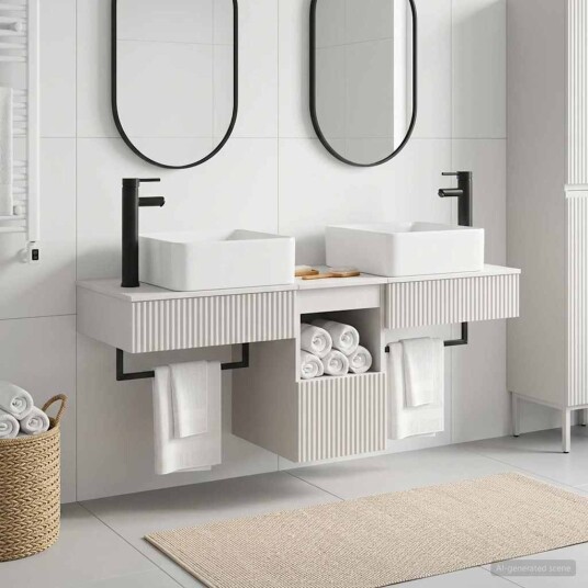 vidaXL Baderomsskapsett 3 stk. Hvit 53 x 35 x 39 cm Konstruert tre