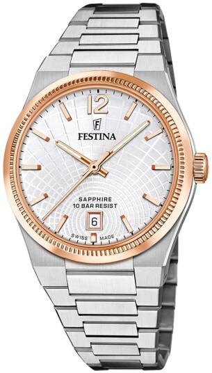 Festina Dameklokke F20066 2 Swiss Made Sølvfarget/Stål Ø35 mm Festina Dameklokke F20066 2 Swiss Made Sølvfarget/Stål Ø35 mm