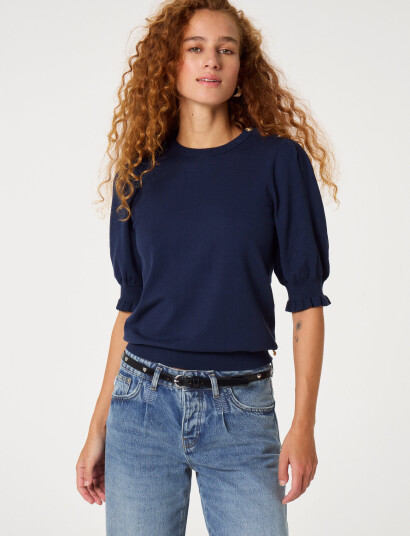 Fabienne Chapot Molly Short Sleeve Pullover Navy S