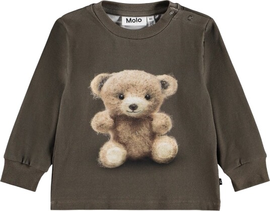 Molo Genser Eloy Felt Bear Molo 4 år (104) Genser Armygrønn Brun