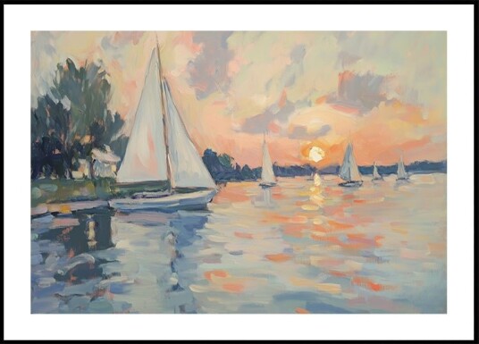 Sea Sailboats Plakat Plakat / 40x50cm