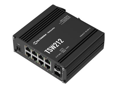 Teltonika Tsw212 Switch - Styrt - 8 X 10/100/1000 + 2 X Sfp - Din-Skinnemonterbar, Overflatemonterbar