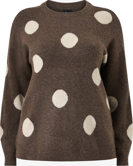Zizzi Genser Mvista L/S Dot Pullover Grønn