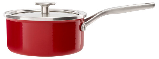 KitchenAid Cookware Collection Kasserolle med lokk, Rød 16 cm