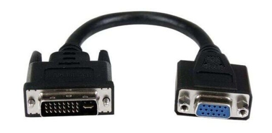 StarTech 8" DVI-I til VGA Adapter 20 cm Svart StarTech 8" DVI-I til VGA Adapter 20 cm Svart