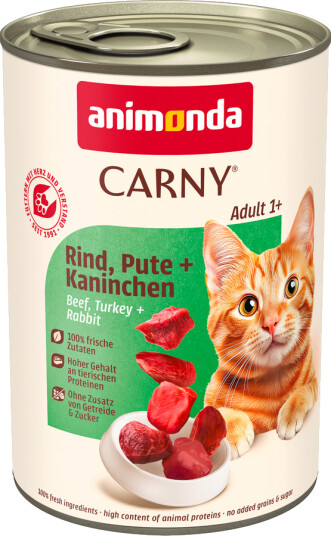 Animonda Carny Våtfôr Adult Blandet Pakke Reker & Kanin Kalkun Okse 12 X 400 G