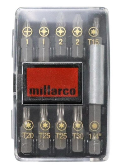 Millarco Bitsdispenser S2 stål - 10 deler Millarco Bitsdispenser S2 stål - 10 deler