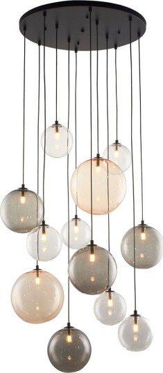 Unison GRAPPO Taklampe 12 Glass Klar Grå og Gull G9