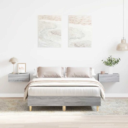 Sengeramme uten madrass grå sonoma 120x200 cm konstruert tre