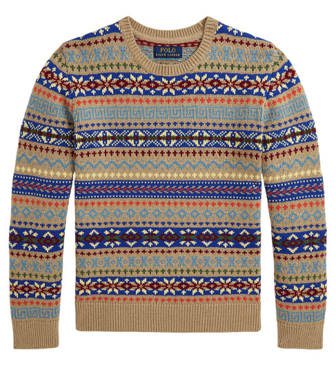 Ralph Lauren Polo Genser Bomull/Ull Beige/Flerfarget Polo 8 år 128 Genser