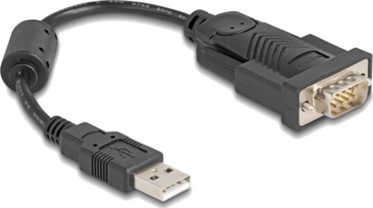 Delock Adapter Usb 2.0 Type A Til 1 X Seriell Rs 232 D Sub 9 Pins Hann Med Ferrittkjerne 0,25 M