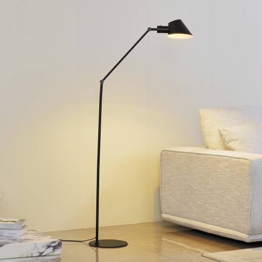 Lindby gulvlampe Corali svart metall høyde 176,5 cm