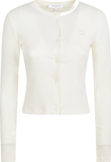 Maison Kitsuné Dame Strikkevarer Hvit L,