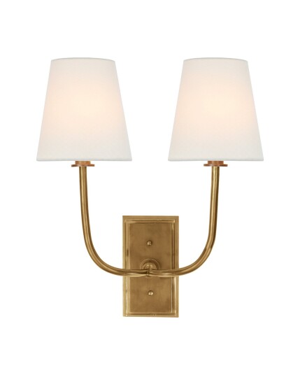 Hulton vägglampa dubbel antik mässing Hulton vägglampa dubbel antik mässing