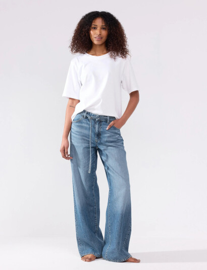 Lindex Trouser Denim Johanna - Blue - 36
