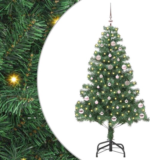  Juletre med 150 LED med stativ grønn 150 cm PVC