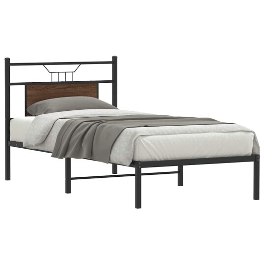  Sengeramme uten madrass brun eik 90x190 cm konstruert tre 4106833