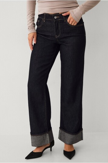 Gina Tricot Jeans Fold up Blå