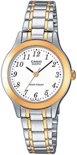 Casio Dameklokke LTP 1263PG 7BEG Collection Hvit/Gulltonet stål Ø27