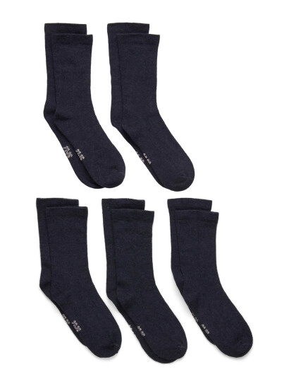 Minymo Wool Socks 5-Pack Solid Navy 15\18
