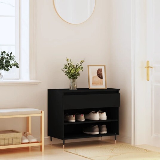 Skoskap svart 70x36x60 cm konstruert tre 8721012114685