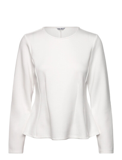 Object Objdorina L/S Re Sculpture Top E Wi 25 - White - XS