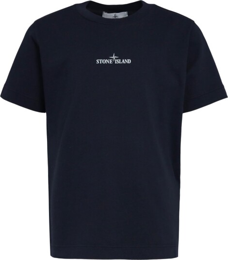 Stone Island T skjorte Navy Blue m. Trykk Stone Island 10 år 140 T skjorte Blå