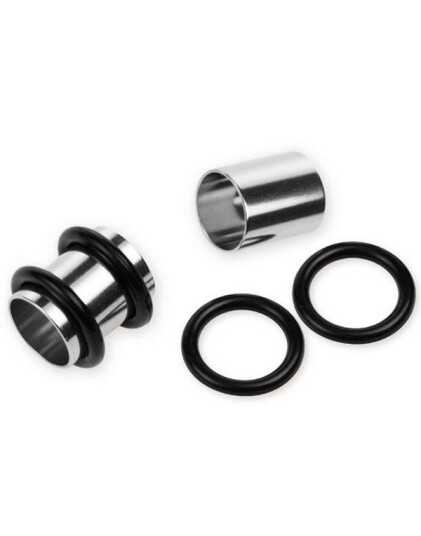 Aab Sølvfarget Rund Piercing Tunnel med To O Ringer Aab Sølvfarget Rund Piercing Tunnel med To O Ringer