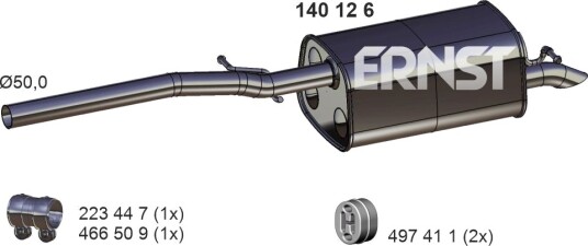 Eksosrør ERNST 141413 Eksosrør ERNST 141413